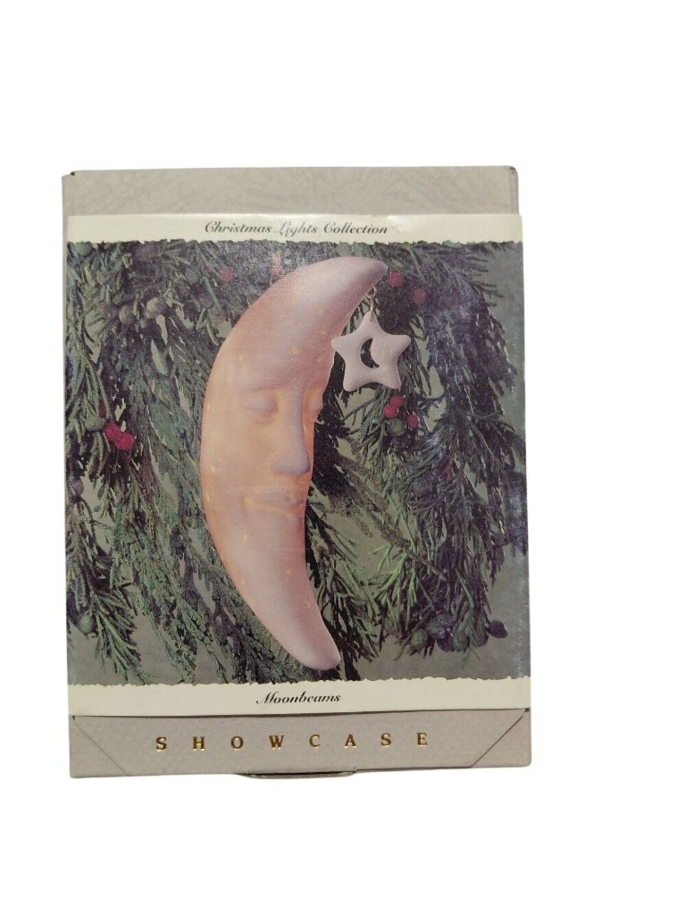 Hallmark Moonbeams Bisque Porcelain Ornament With Light Cord & Bulbs NOB